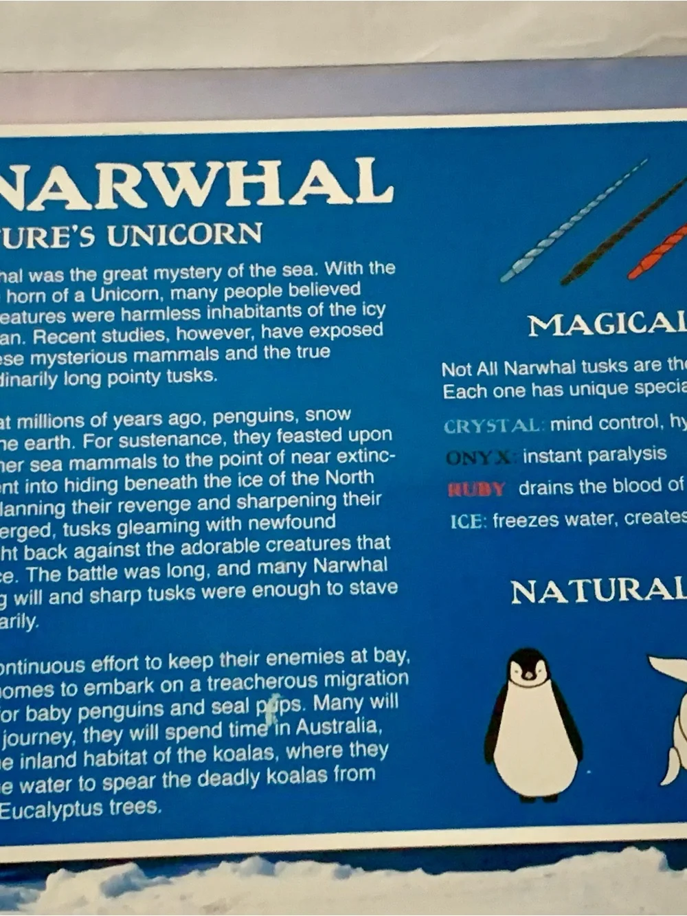 The Avenging Narwhal Play Set.  Extremely hard to find! Archie McPhee